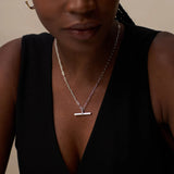Orelia Chunky T-Bar Mid Length Necklace Silver Orelia