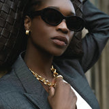 Orelia Textured Jumbo Link Necklace Orelia