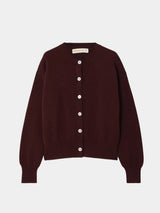 &Daughter Ada Crewneck Cardigan in Burgundy