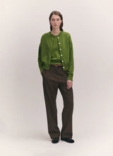 &Daughter Ada Crewneck Cardigan in Green