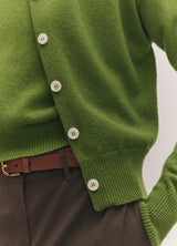 &Daughter Ada Crewneck Cardigan in Green