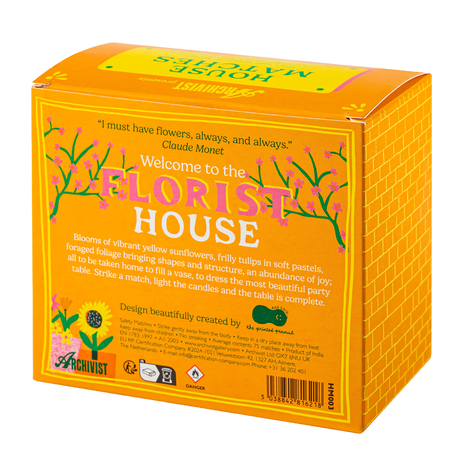 Archivist Florist House Matches