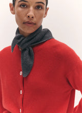 &Daughter Ada Crewneck Cardigan in Poppy Red