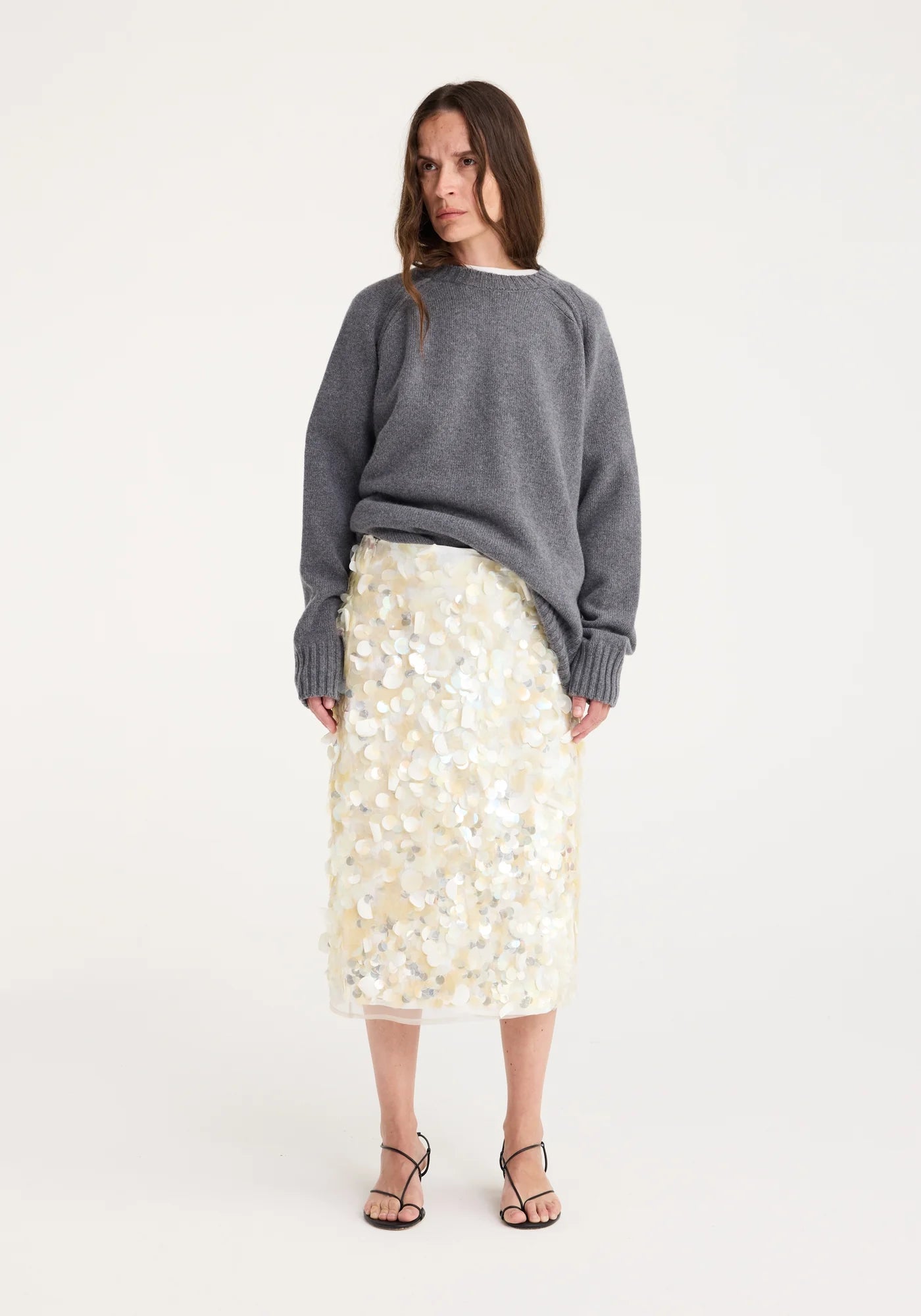Rohe Embellished Handmade Skirt in Cream - Twenty Petworth