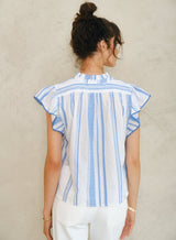 Mabe Alma Top in Blue Stripe M.A.B.E