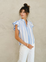 Mabe Alma Top in Blue Stripe M.A.B.E