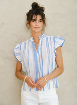 Mabe Alma Top in Blue Stripe M.A.B.E