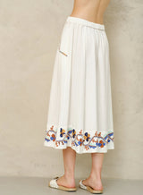Mabe Arielle Embellished Skirt in White M.A.B.E