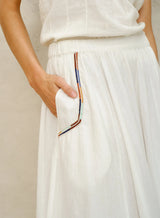 Mabe Arielle Embellished Skirt in White M.A.B.E