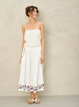 Mabe Arielle Embellished Skirt in White M.A.B.E