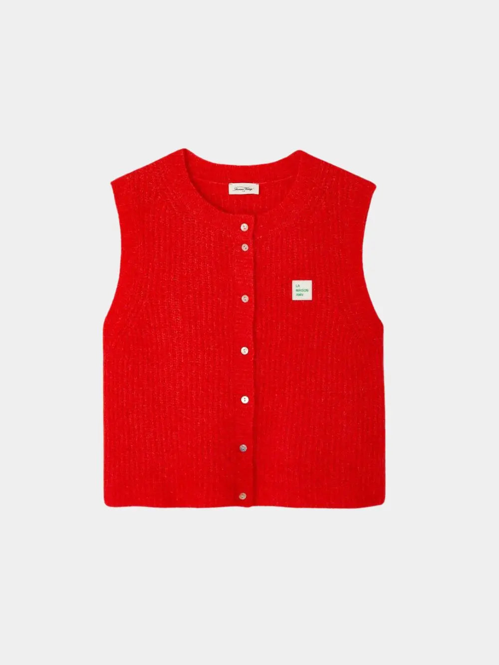 American Vintage East Sleeveless Cardigan Melange Pepper American Vintage