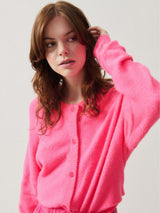 American Vintage Damsville Cardigan in Rose Fluo - Twenty Petworth