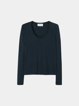American Vintage Jacksonville Long Sleeve T Shirt Navy - Twenty Petworth