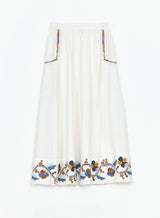 Mabe Arielle Embellished Skirt in White M.A.B.E