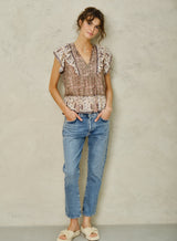 Mabe Bani Print Frill Top M.A.B.E