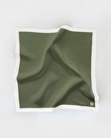 Le Scarf Border Print Scarf Olive Green Cream Le Scarf