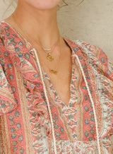 Mabe Cass Frill Top in Coral M.A.B.E