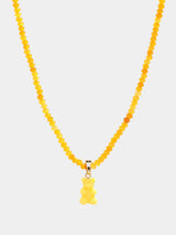 Crystal Haze Beaded Nostalgia Bear Necklace Yellow - Twenty Petworth