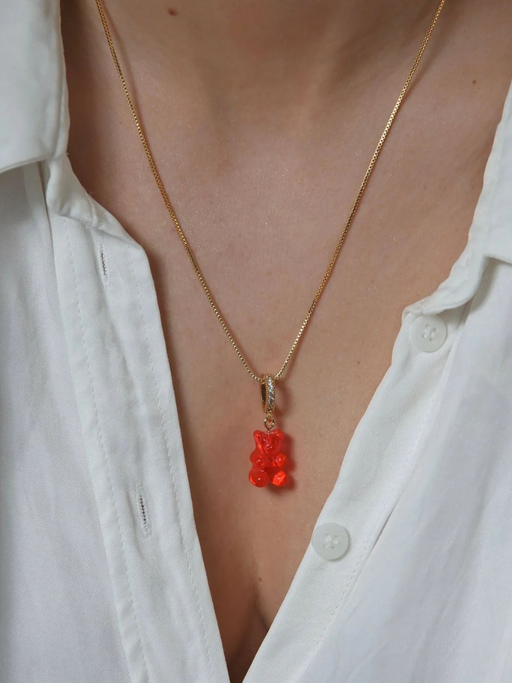 Crystal Haze Nostalgia Bear Pave Connector Jelly Red - Twenty Petworth