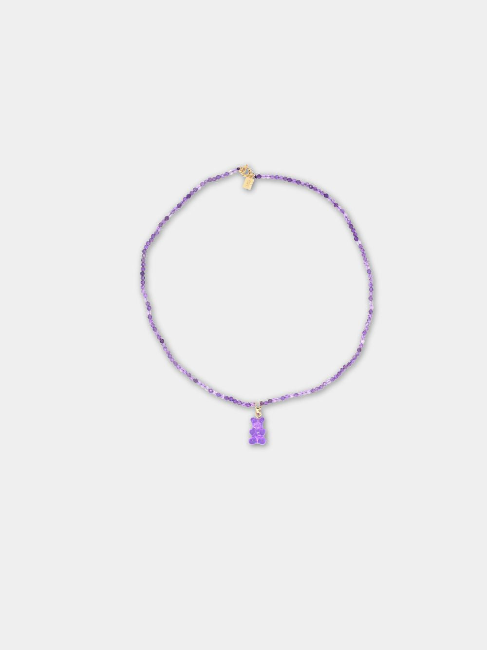 Crystal Haze Beaded Nostalgia Bear Necklace Purple - Twenty Petworth