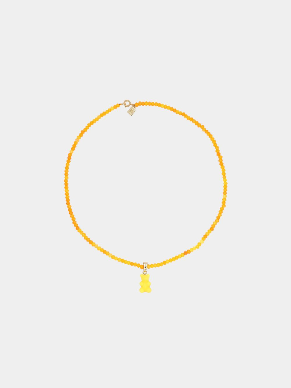 Crystal Haze Beaded Nostalgia Bear Necklace Yellow - Twenty Petworth