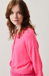 American Vintage Damsville Cardigan in Rose Fluo - Twenty Petworth