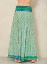 Mabe Dana Print Maxi Skirt Green M.A.B.E