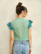 Mabe Dana Print Top Green M.A.B.E