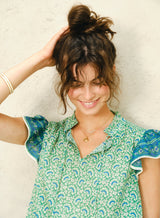 Mabe Dana Print Top Green M.A.B.E