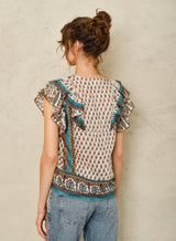 Mabe Devi Print Frill Top M.A.B.E