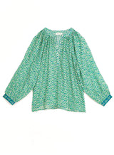 Mabe Dana Print Long Sleeve Top Green M.A.B.E