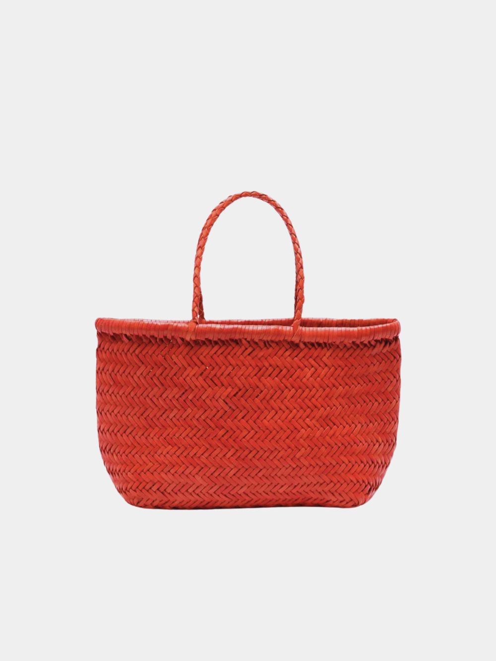 Dragon Diffusion Triple Jump Small Woven Leather Bag in Poppy Red Dragon Diffusion