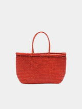 Dragon Diffusion Triple Jump Small Woven Leather Bag in Poppy Red Dragon Diffusion