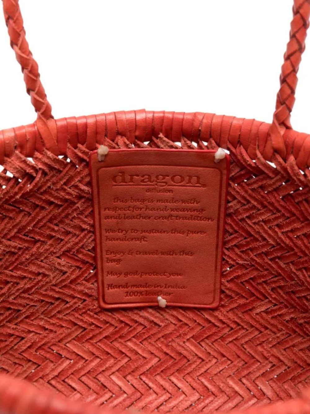 Dragon Diffusion Triple Jump Small Woven Leather Bag in Poppy Red Dragon Diffusion
