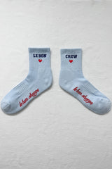 Le Bon Shoppe Embroidered Socks Sky Blue