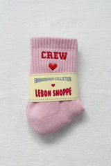 Le Bon Shoppe Embroidered Socks Strawberry Milk