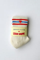 Le Bon Shoppe Embroidered Girlfriend Socks in Leche Heart