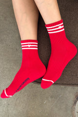 Le Bon Shoppe Embroidered Girlfriend Socks Scarlet Heart