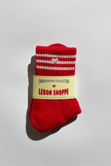 Le Bon Shoppe Embroidered Girlfriend Socks Scarlet Heart