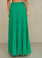 Mabe Frani Embroidered Maxi Skirt Green