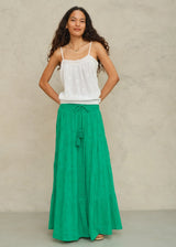Mabe Frani Embroidered Maxi Skirt Green
