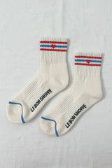 Le Bon Shoppe Embroidered Girlfriend Socks in Leche Heart