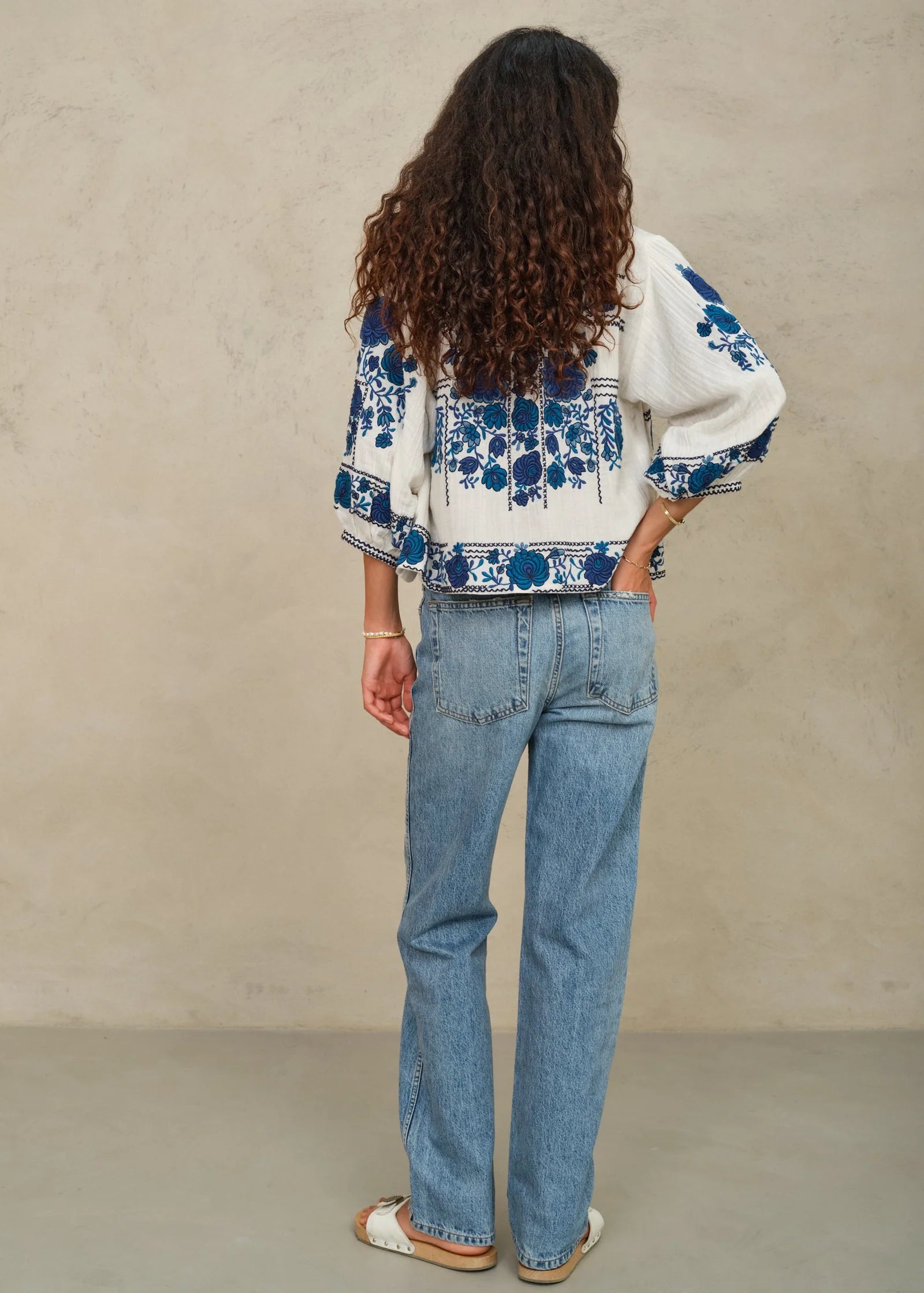 Mabe Greta Embroidered Jacket Blue