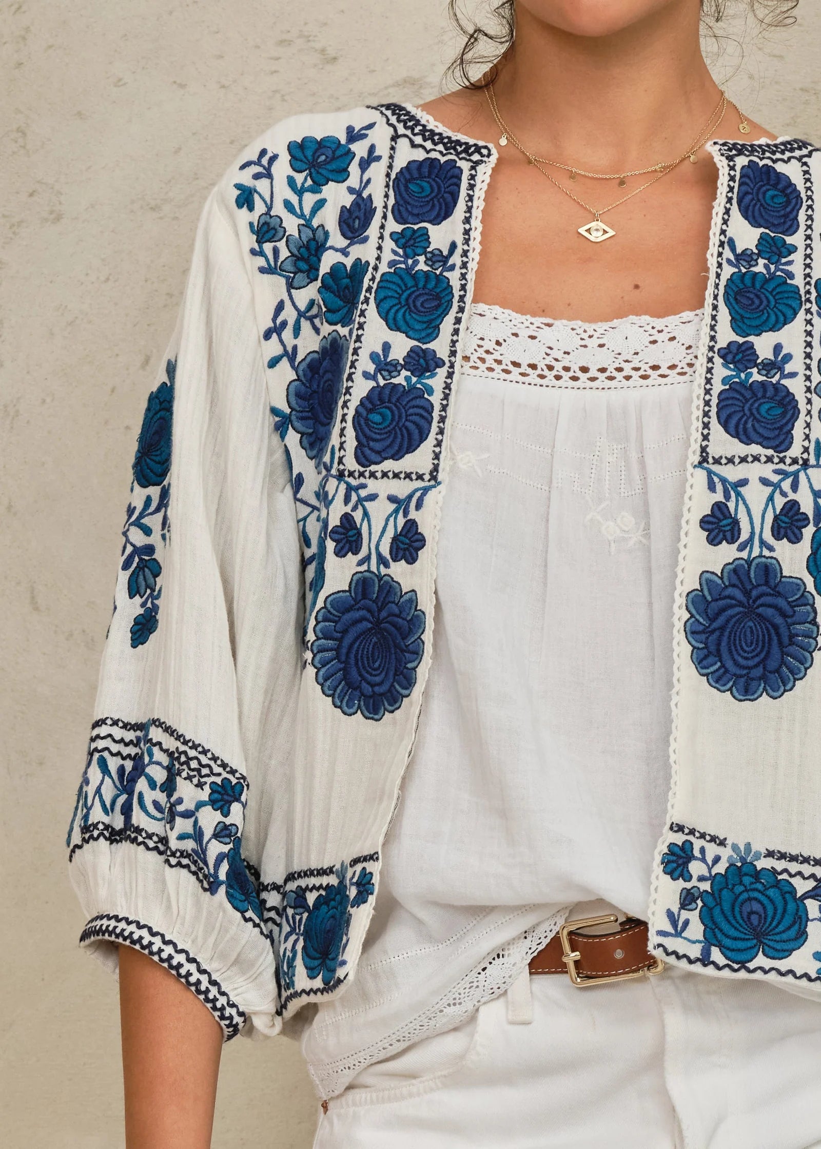 Mabe Greta Embroidered Jacket Blue