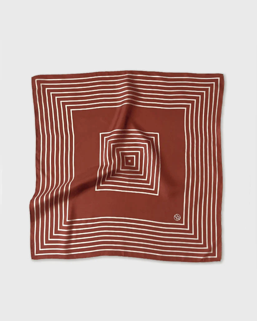 Le Scarf Striped Scarf Terracotta