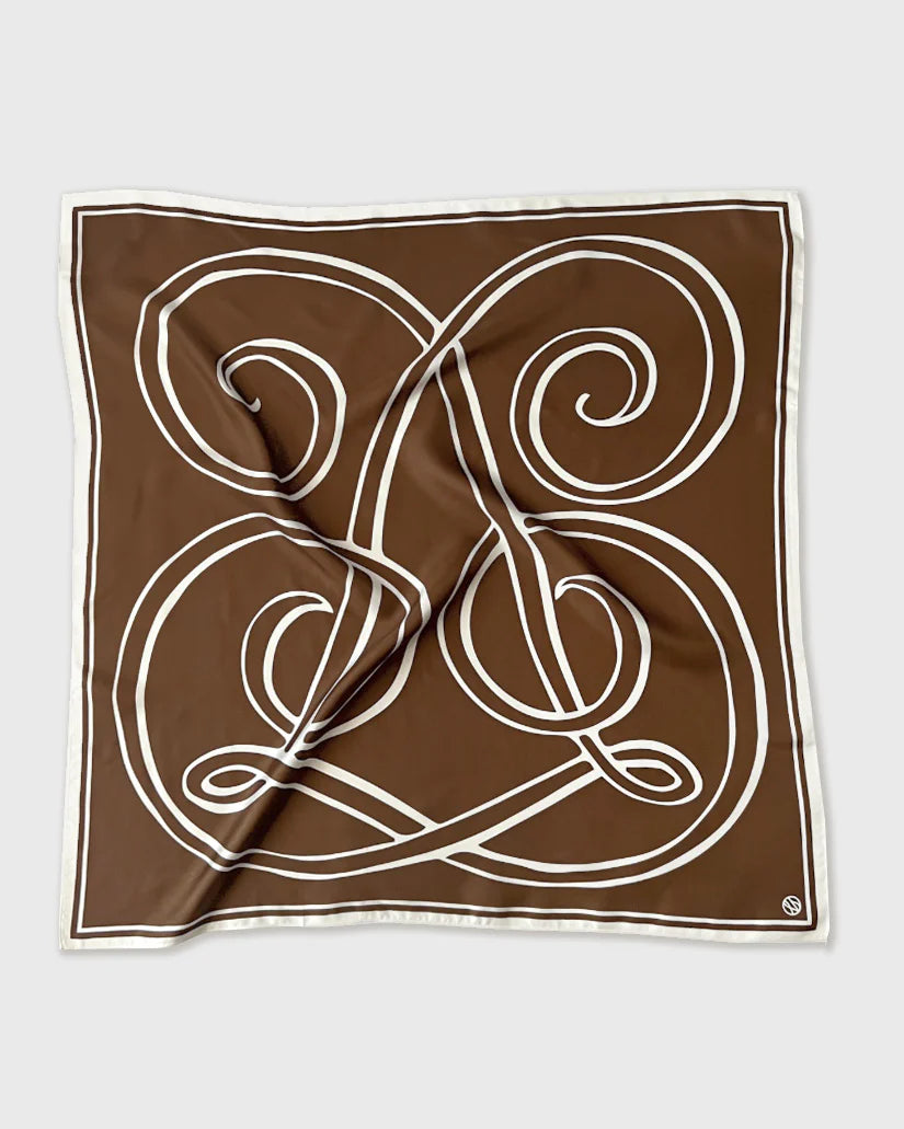 Le Scarf Monogram Scarf Milk Chocolate