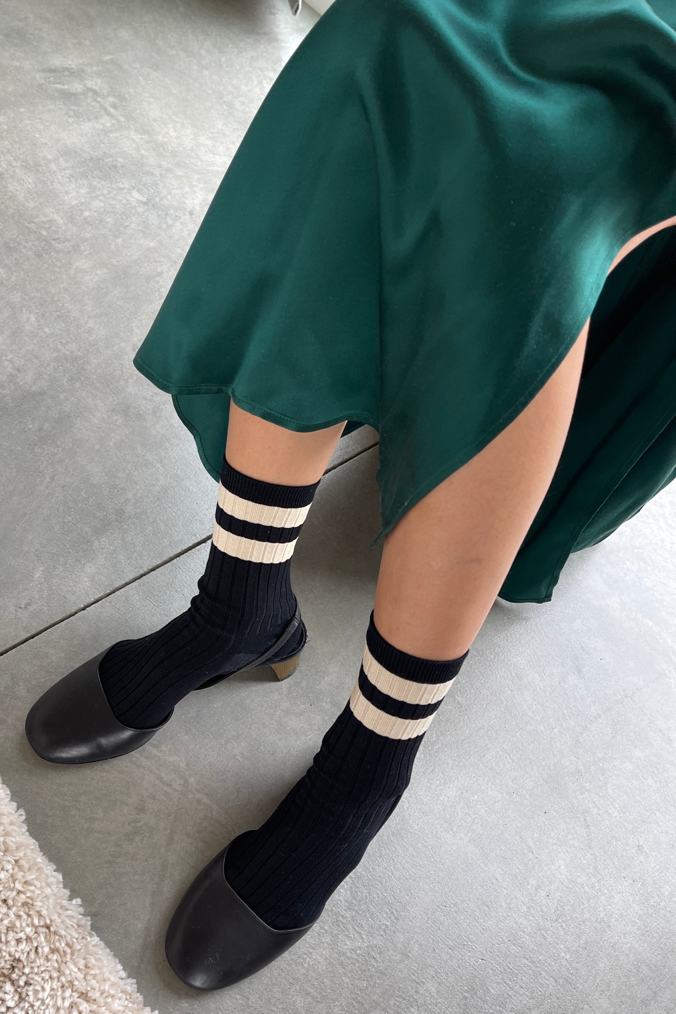 Le Bon Shoppe Her Varsity Socks Black Le Bon Shoppe