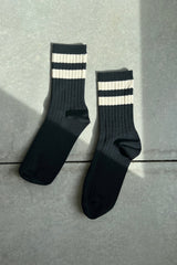 Le Bon Shoppe Her Varsity Socks Black Le Bon Shoppe