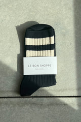 Le Bon Shoppe Her Varsity Socks Black Le Bon Shoppe