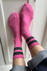 Le Bon Shoppe Her Varsity Socks Pink Green